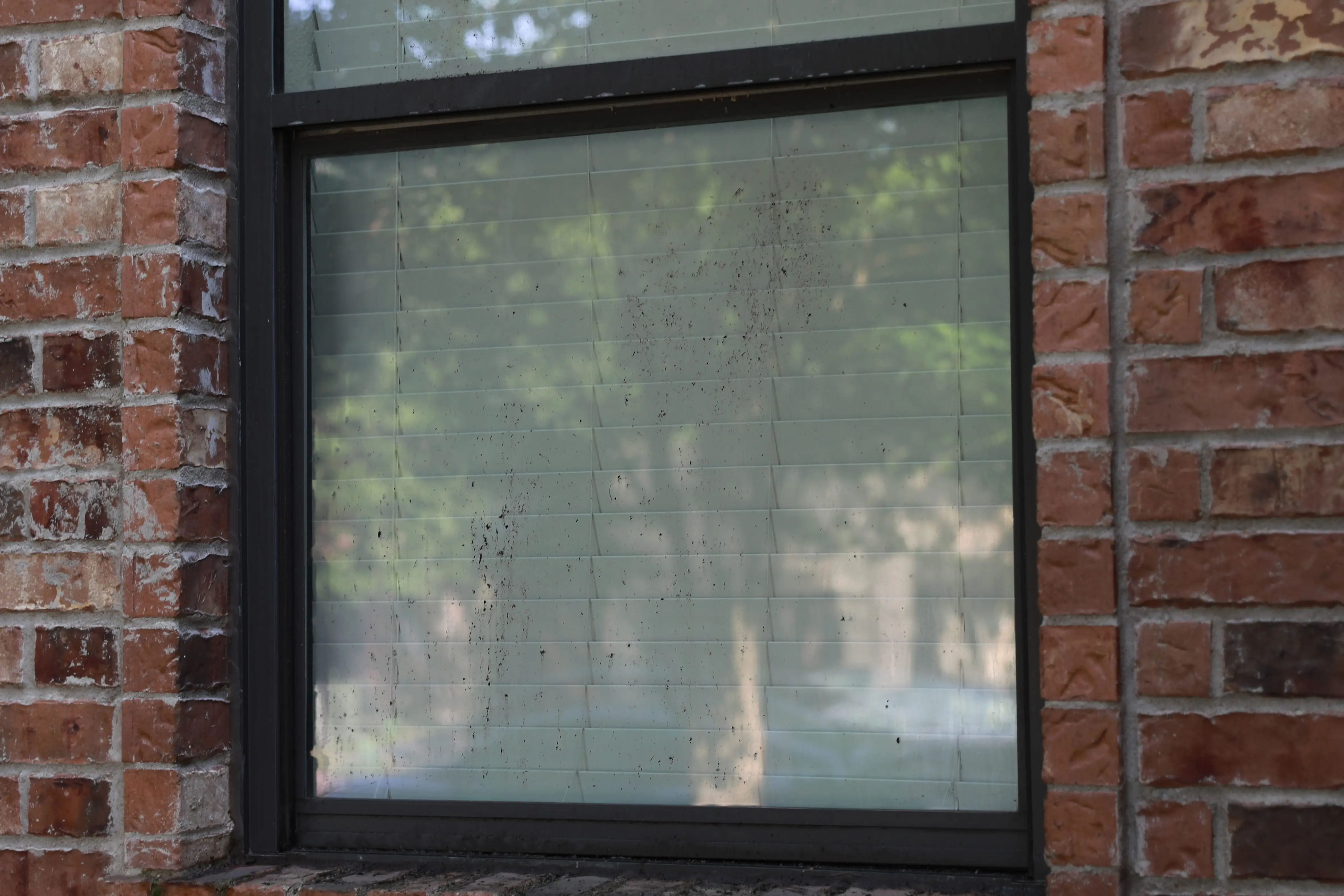 Dirty window before cleaning